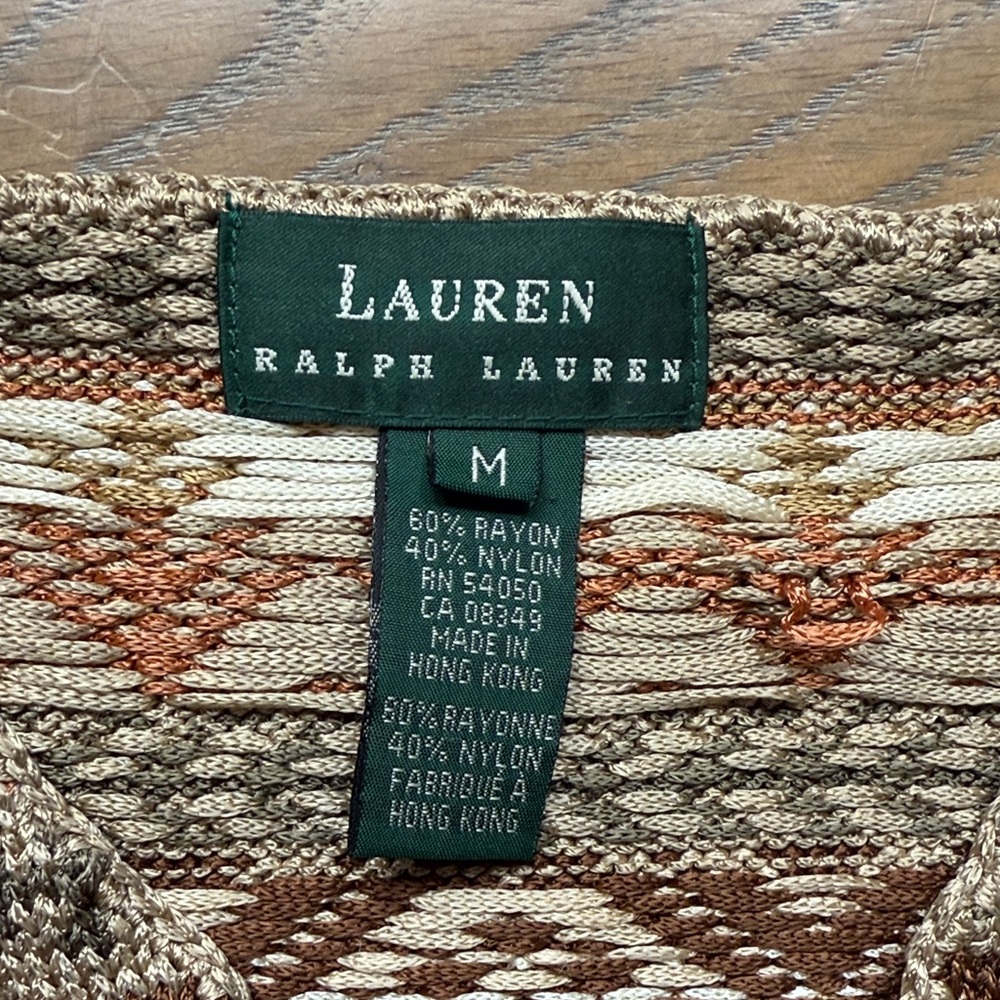 Lauren Ralph Lauren Earthy Toned Knit Sweater 90s vintage size M - Picture 2 of 12